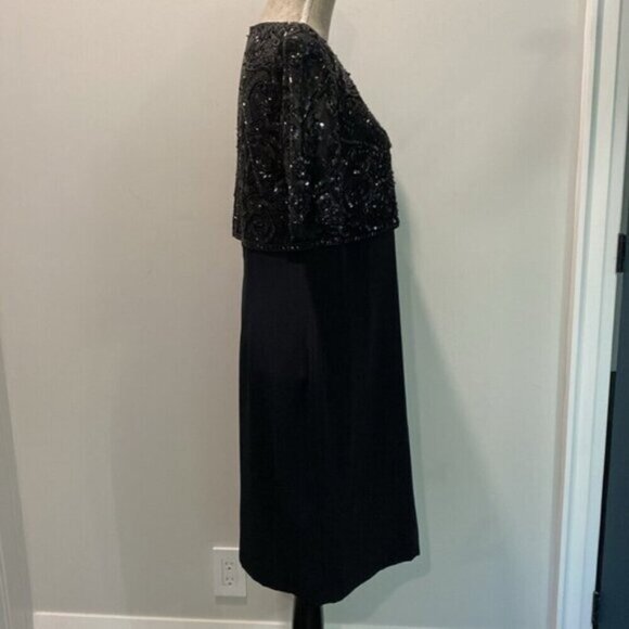 Neiman Marcus Black Sparkling High Society Beaded Dress size 10 - Picture 10 of 16